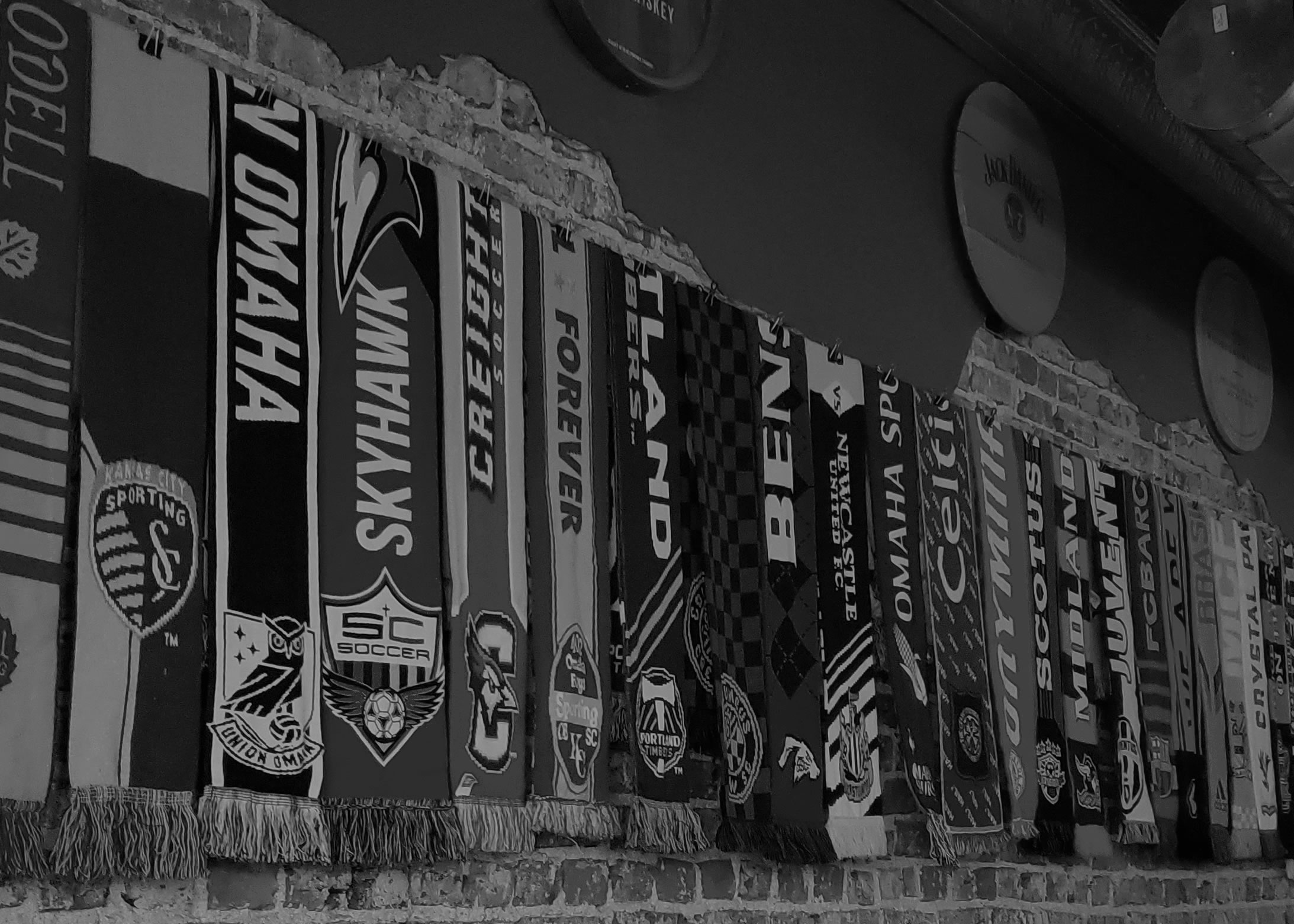 Soccer scarves on display at St. Andrews